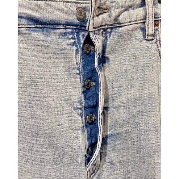 Old Navy Women's High-Waisted Distressed Light Wash Straight-Leg Jeans Size 18 - Picture 7 of 12